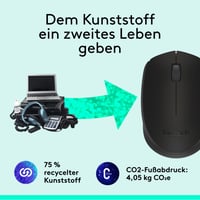 Bezdrôtová myš Logitech M171, 2,4 GHz USB prijímač, optický senzor, 12-mesačná výdrž batérie, pre pravákov aj ľavákov, 3 tlačidlá, PC/Mac – čierna 5