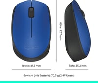 Logitech M171 vezeték nélküli egér, kétkezes - kék 9