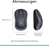Logitech M185 vezeték nélküli egér, 1000 DPI, 12 hónapos akkumulátor - szürke 9