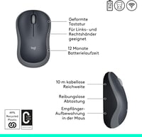 Logitech M185 vezeték nélküli egér, 1000 DPI, 12 hónapos akkumulátor - szürke 6