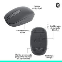 Logitech M196 Bluetooth vezeték nélküli egér, 12 hónapos akkuidő - grafitszürke 8
