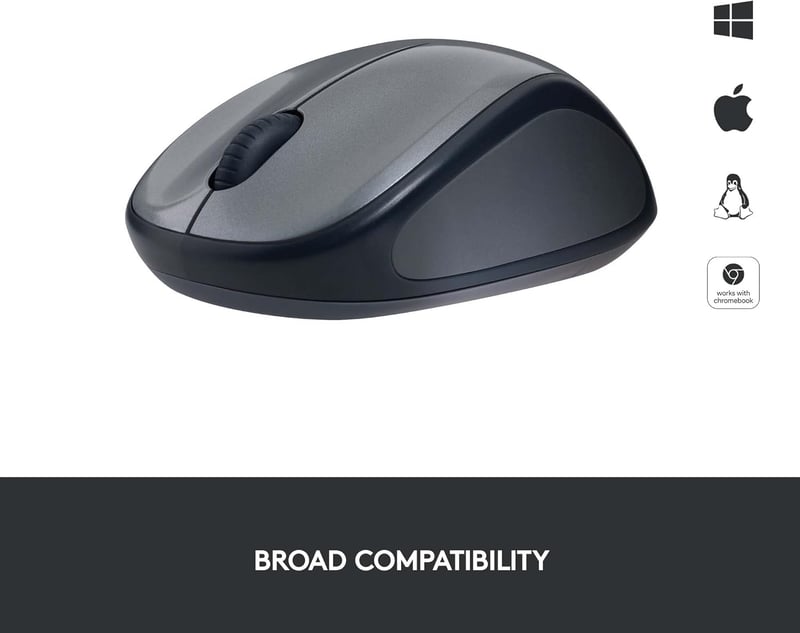 Logitech M235 Vezeték Nélküli Egér 2.4GHz USB Vevővel, 1000 DPI, 12 Hónapos Akkumulátor - gray