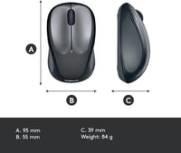 Logitech M235 Vezeték Nélküli Egér 2.4GHz USB Vevővel, 1000 DPI, 12 Hónapos Akkumulátor - gray 7