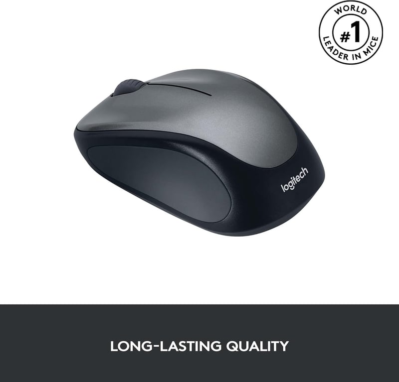 Logitech M235 Vezeték Nélküli Egér 2.4GHz USB Vevővel, 1000 DPI, 12 Hónapos Akkumulátor - gray