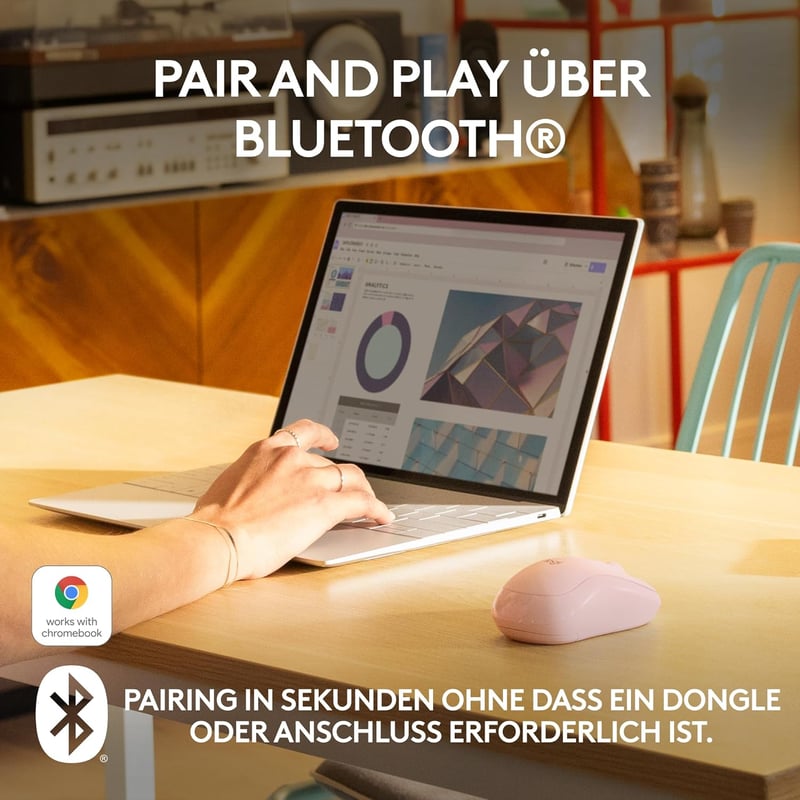 Logitech M240 Bluetooth Egér Vezeték Nélküli Kompakt Rózsaszín - pink