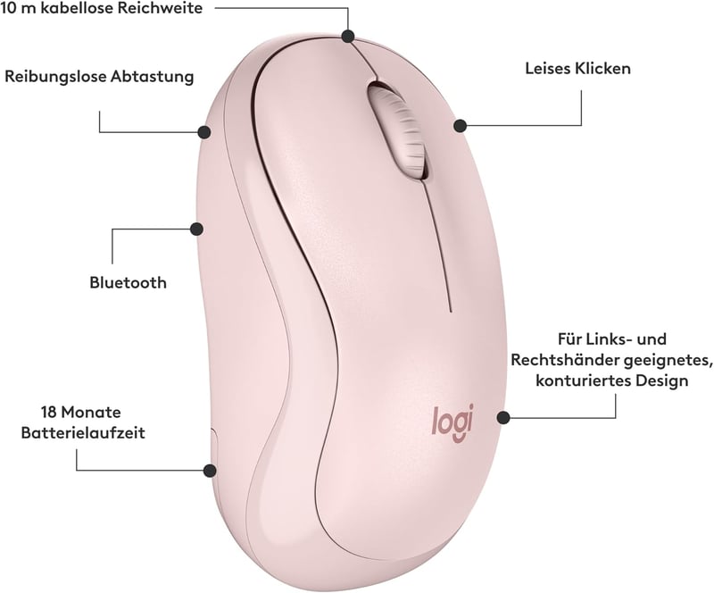 Logitech M240 Bluetooth Egér Vezeték Nélküli Kompakt Rózsaszín - pink
