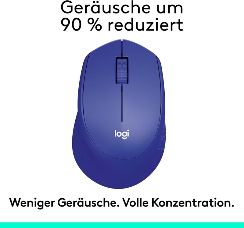 Logitech M330 Plus Wireless Egér Csendes 2.4GHz Nano USB Vevővel Kék - Single, blue, Silent Mouse Wireless M330