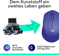 Logitech M330 Plus Wireless Egér Csendes 2.4GHz Nano USB Vevővel Kék - Single, blue, Silent Mouse Wireless M330 5