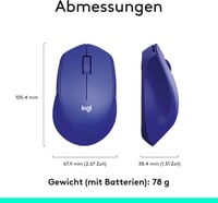Logitech M330 Plus Wireless Egér Csendes 2.4GHz Nano USB Vevővel Kék - Single, blue, Silent Mouse Wireless M330 8