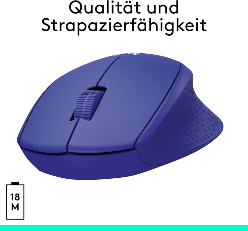 Logitech M330 Plus Wireless Egér Csendes 2.4GHz Nano USB Vevővel Kék - Single, blue, Silent Mouse Wireless M330