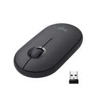 Mouse wireless Logitech M350 Pebble, click silențios - grafit/negru 1
