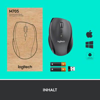 Logitech M705 Marathon vezeték nélküli egér, 3 év akkumulátor, 7 gomb, PC/Mac - Retail Packaging 8