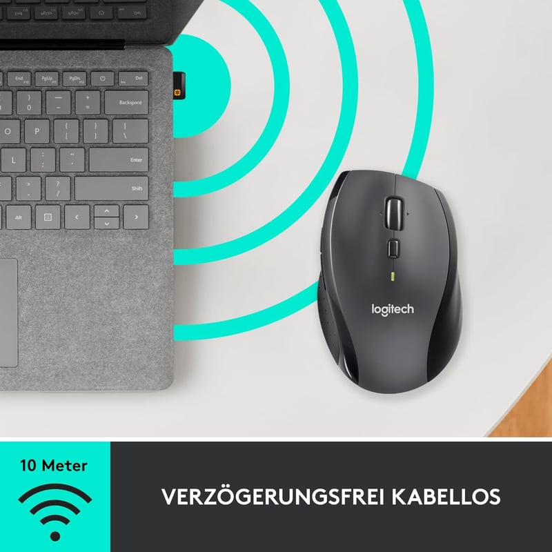 Logitech M705 Marathon vezeték nélküli egér, 3 év üzemidő, 7 gomb, PC/Mac - Business packaging