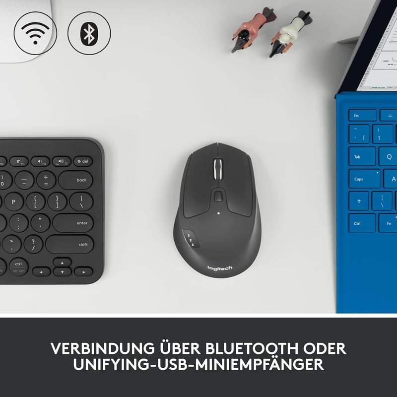 Mouse wireless Logitech M720 Triathlon, Bluetooth, 2.4GHz, suport pentru mai multe dispozitive