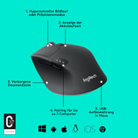 Mouse wireless Logitech M720 Triathlon, Bluetooth, 2.4GHz, suport pentru mai multe dispozitive 7