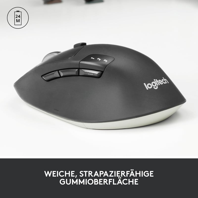 Mouse wireless Logitech M720 Triathlon, Bluetooth, 2.4GHz, suport pentru mai multe dispozitive