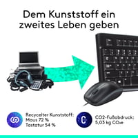 Set tastatură și mouse cu fir Logitech MK120, USB, mouse optic, layout QWERTZ, compatibil cu PC și laptop, negru 5