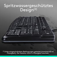 Set tastatură și mouse cu fir Logitech MK120, USB, mouse optic, layout QWERTZ, compatibil cu PC și laptop, negru 6