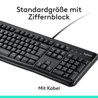 Set tastatură și mouse cu fir Logitech MK120, USB, mouse optic, layout QWERTZ, compatibil cu PC și laptop, negru 4