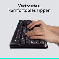 Set tastatură și mouse cu fir Logitech MK120, USB, mouse optic, layout QWERTZ, compatibil cu PC și laptop, negru 2