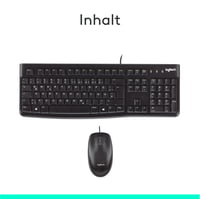 Set tastatură și mouse cu fir Logitech MK120, USB, mouse optic, layout QWERTZ, compatibil cu PC și laptop, negru 9