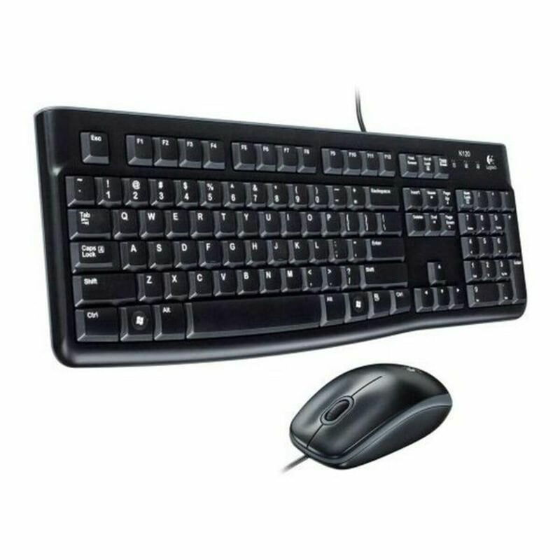 Káblová súprava klávesnice a myši Logitech MK120, USB, pre PC a notebooky s Windows, optická myš, čierna