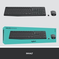 Logitech MK235 Vezeték nélküli Billentyűzet és Egér Szett, 2,4 GHz, Unifying Nano USB, 15 FN gomb, QWERTZ kiosztás, PC/Laptop, Szürke 6