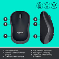 Bezdrôtová súprava klávesnice a myši Logitech MK270, 2,4 GHz, nano USB prijímač, Windows a ChromeOS, nemecké rozloženie QWERTZ, čierna 4