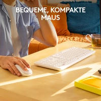 Bezdrôtová súprava klávesnice a myši Logitech MK295 Silent Touch, nano USB prijímač, rozloženie QWERTZ, biela 2
