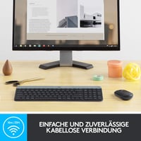 Bezdrôtová súprava klávesnice a myši Logitech MK470 Slim Combo, 2,4 GHz, dosah 10 m, USB nano prijímač, PC/notebook, čierna/grafitová 4
