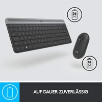 Bezdrôtová súprava klávesnice a myši Logitech MK470 Slim Combo, 2,4 GHz, dosah 10 m, USB nano prijímač, PC/notebook, čierna/grafitová 5