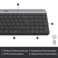 Bezdrôtová súprava klávesnice a myši Logitech MK470 Slim Combo, 2,4 GHz, dosah 10 m, USB nano prijímač, PC/notebook, čierna/grafitová 6