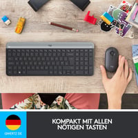 Bezdrôtová súprava klávesnice a myši Logitech MK470 Slim Combo, 2,4 GHz, dosah 10 m, USB nano prijímač, PC/notebook, čierna/grafitová 2