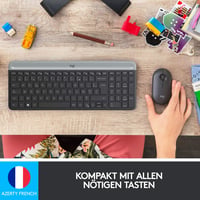 Bezdrôtová súprava klávesnice a myši Logitech MK470 Slim, 2,4 GHz, nano USB prijímač, dosah 10 m, Windows, rozloženie AZERTY, čierna/grafitová 2