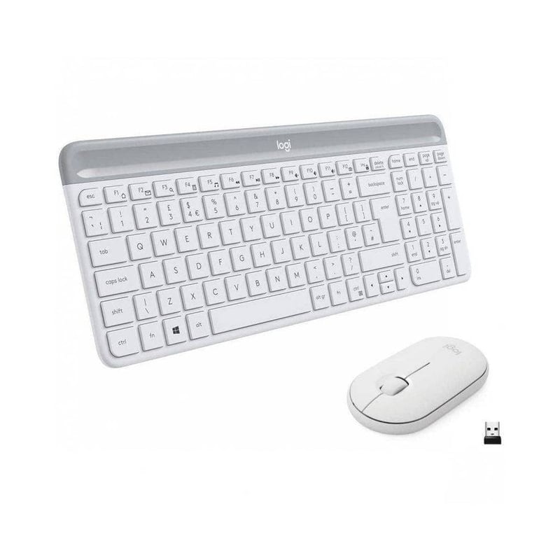 Bezdrôtový set klávesnice a myši Logitech MK470 Slim Combo, 2,4 GHz, nano USB prijímač, dosah 10 m, kompatibilné s PC a notebookom, biela
