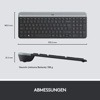 Bezdrôtová súprava klávesnice a myši Logitech MK470 Slim, 2,4 GHz, nano USB prijímač, dosah 10 m, Windows, rozloženie AZERTY, čierna/grafitová 8