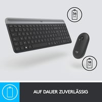 Bezdrôtová súprava klávesnice a myši Logitech MK470 Slim, 2,4 GHz, nano USB prijímač, dosah 10 m, Windows, rozloženie AZERTY, čierna/grafitová 5