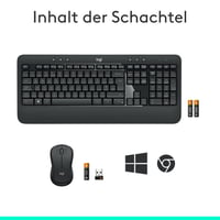 Set tastatură și mouse wireless Logitech MK540 Advanced, 2.4 GHz, receptor USB Unifying, Windows și ChromeOS, layout QWERTZ 10