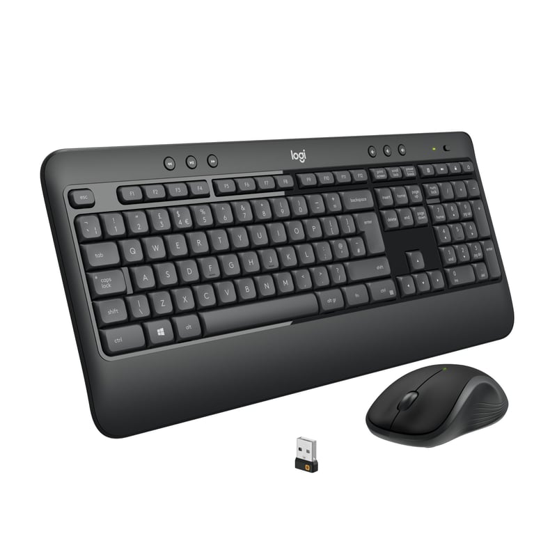 Set tastatură și mouse wireless Logitech MK540 Advanced, 2.4 GHz, receptor USB Unifying, Windows și ChromeOS, layout QWERTZ