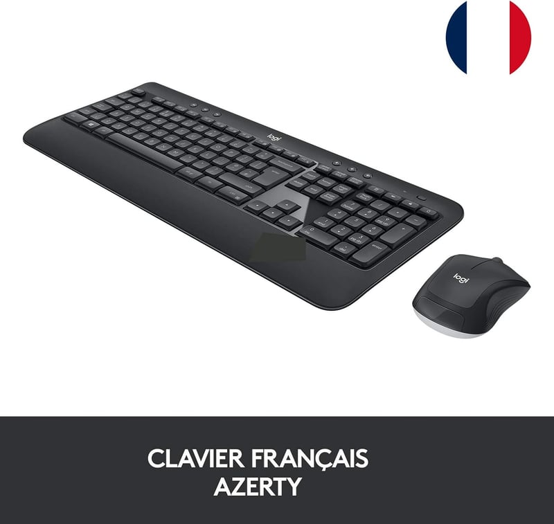 Logitech MK540 Vezeték nélküli Billentyűzet és Egér Szett, 2.4 GHz, USB Receiver, Francia AZERTY - AZERTY French Layout