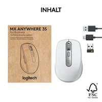 Kompaktná bezdrôtová myš Logitech MX Anywhere 3S, rýchle rolovanie, 8K DPI, Bluetooth, USB-C, Windows, Mac, Linux – svetlosivá 10