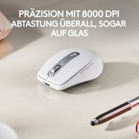 Kompaktná bezdrôtová myš Logitech MX Anywhere 3S, rýchle rolovanie, 8K DPI, Bluetooth, USB-C, Windows, Mac, Linux – svetlosivá 3