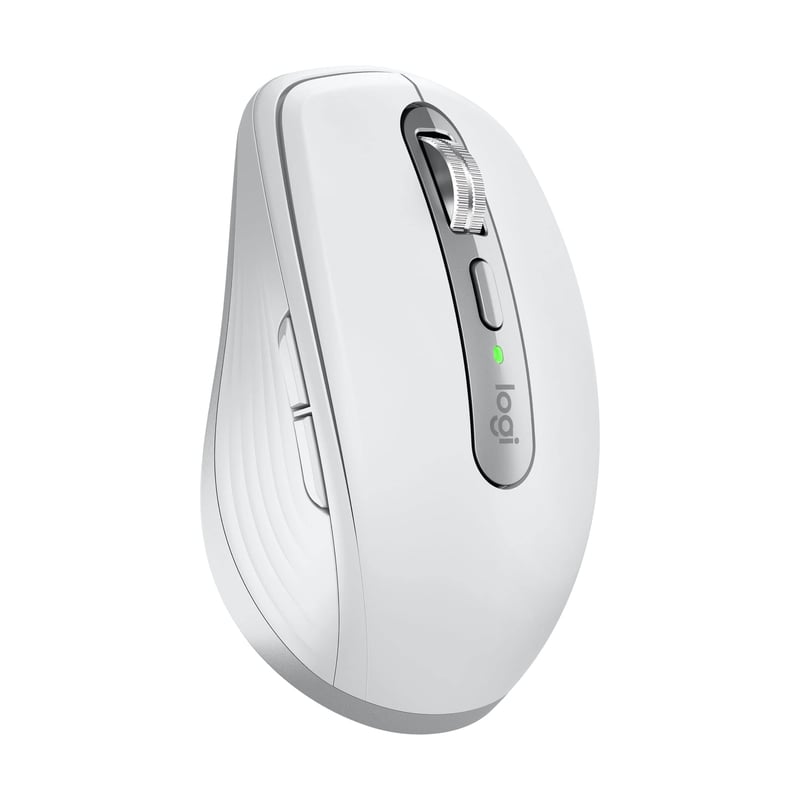 Kompaktná bezdrôtová myš Logitech MX Anywhere 3S, rýchle rolovanie, 8K DPI, Bluetooth, USB-C, Windows, Mac, Linux – svetlosivá