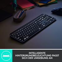 Bezdrôtová klávesnica Logitech MX Keys for Business s podsvietením, tichými klávesmi, Logi Bolt, Bluetooth, nabíjateľná, QWERTZ 8