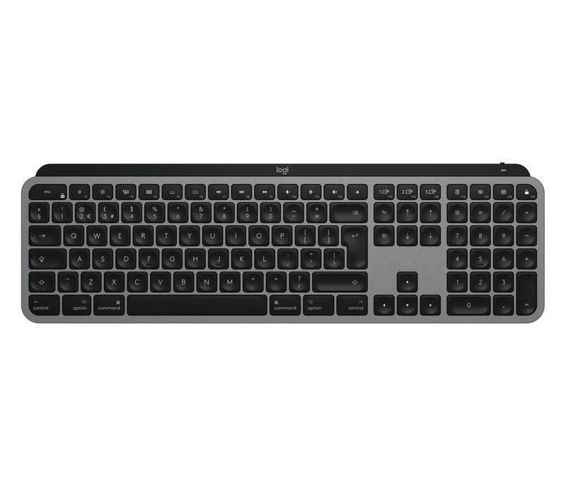 Bezdrôtová podsvietená klávesnica Logitech MX Keys for Mac, Bluetooth, USB-C, LED klávesy, 10-dňová výdrž batérie, kovové telo, Apple macOS, S