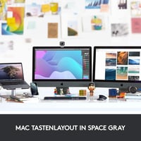 Bezdrôtová podsvietená klávesnica Logitech MX Keys for Mac, Bluetooth, USB-C, LED klávesy, 10-dňová výdrž batérie, kovové telo, Apple macOS, S 2
