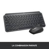 Bezdrôtová klávesnica Logitech MX Keys Mini, francúzska AZERTY, kompaktná, Bluetooth, USB-C, podsvietenie, kompatibilná s macOS, iOS a Windows 10