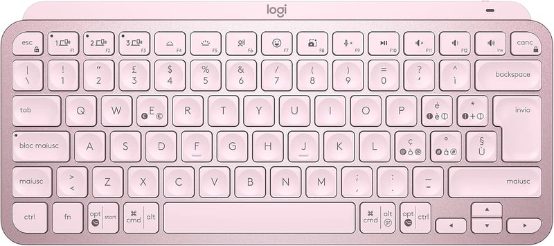 Logitech MX Keys Mini vezeték nélküli billentyűzet, ITA QWERTY - rózsaszín