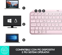 Logitech MX Keys Mini vezeték nélküli billentyűzet, ITA QWERTY - rózsaszín 8