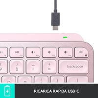 Logitech MX Keys Mini vezeték nélküli billentyűzet, ITA QWERTY - rózsaszín 9